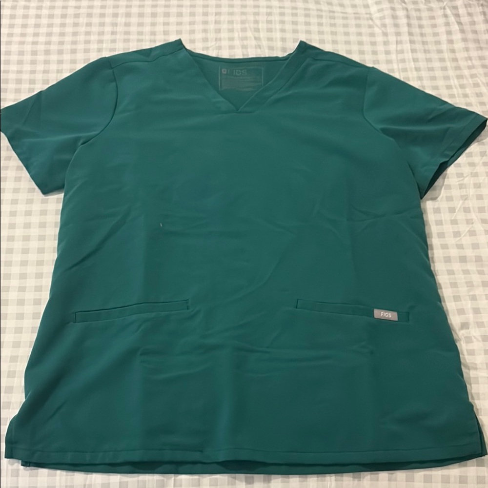Figs Women's Short Sleeve Scrub Top Hunter Green